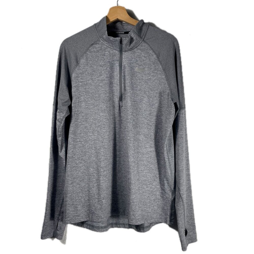 Nike Running Men's Dri-FIT Element Half Zip Running Top Gray Size M
